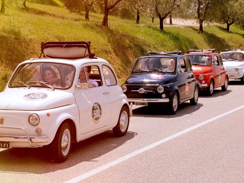 Picture of Fiat 500 vintage tour and Chianti roads from Siena with wine tasting and lunch